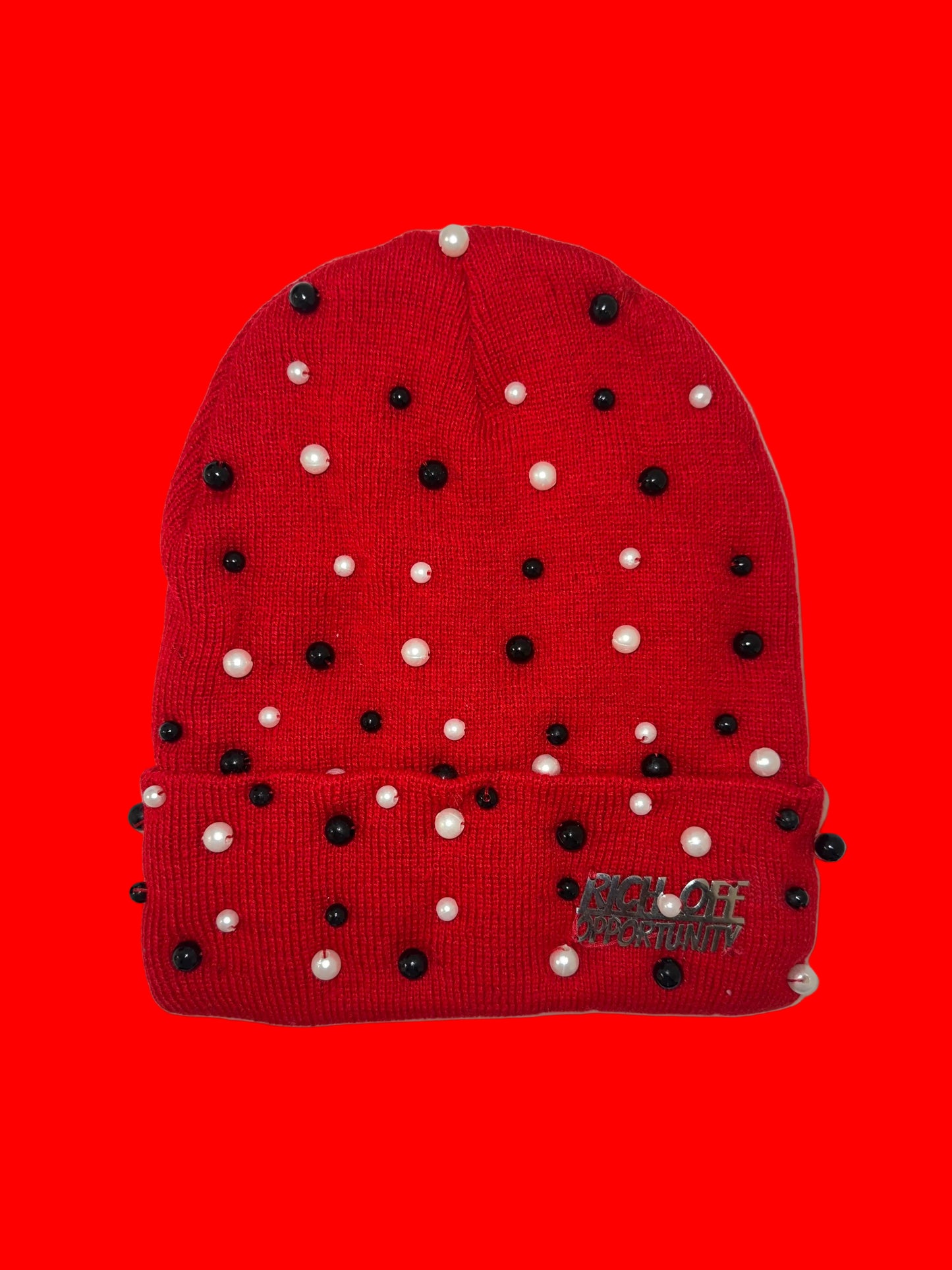 Red ROO Skully with Stones & ROO plated symbol
