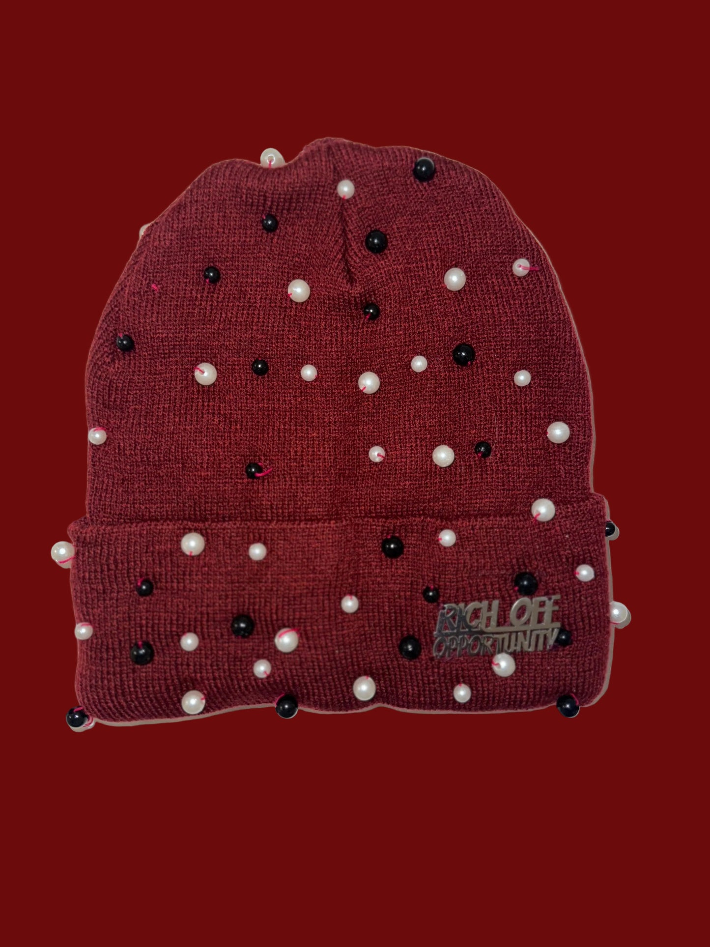 Burgundy ROO Skully with Stones & ROO plated symbol