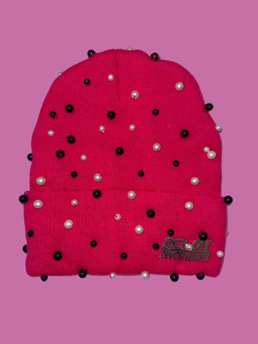 Pink ROO Skully with Stones & ROO plated symbol